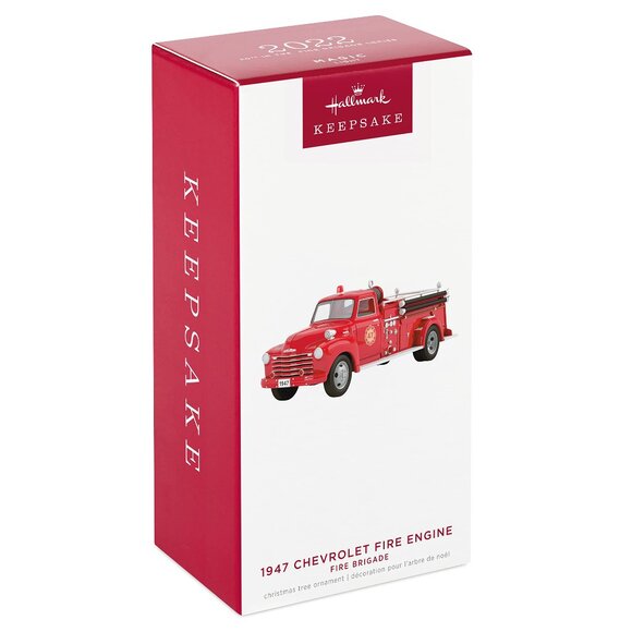 New! 1947 Chevrolet Fire Engine Hallmark Keepsake Christmas Ornament 2022 Truck - Picture 1 of 5